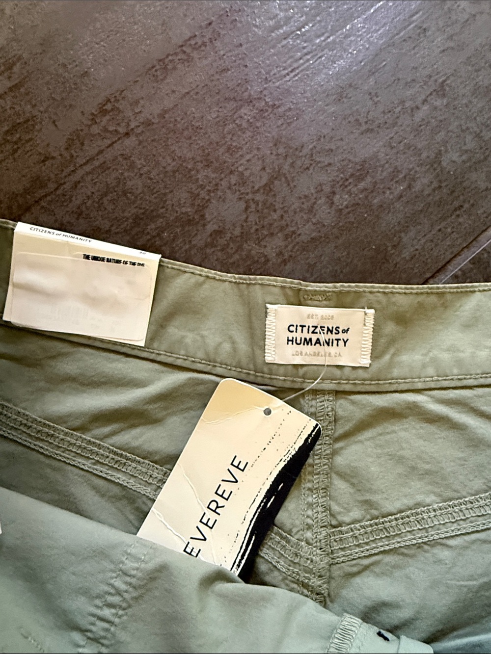 Citizens Of Humanity Light Sage Green Utility Shorts - Picture 2 of 9